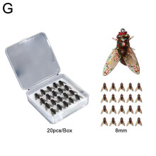 (brown/8mm) 20X Fly Fishing Fish Lure with Hook Fishing Lure Bionic For Salmon Trout
