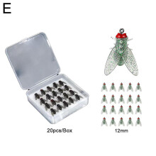(green/12mm) 20X Fly Fishing Fish Lure with Hook Fishing Lure Bionic For Salmon Trout