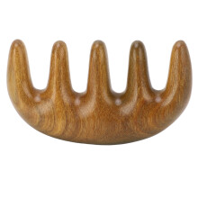 Kopfhaut-Massagekamm aus grünem Sandelholz 9,75,7 cm