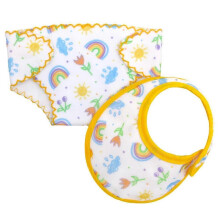 (Yellow/1pcs) Doll Diaper Waterproof Bib Apron Suitable For 14-18 Inch Doll Accessories Four Colors Cross-Border Accessories