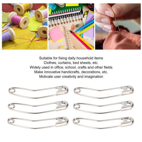 Bulk 200 Curved Safety Pins 51mm