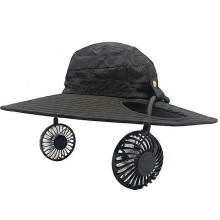 (Black) Solar-Powered Cooling Hat for Outdoor Enthusiasts: Gear with Built-in Fan and Sun Protection Brown