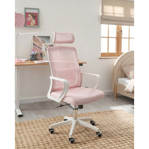 Beliani Office Chair MONARCH Pastel Pink 1