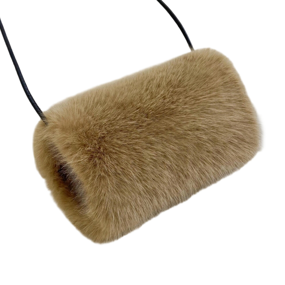 Comfortable Plush Hand Warmer Gloves Serving as Pillow-Camel