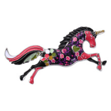 Vintage Horse Brooch Retro Fantasy Design Alloy-Red