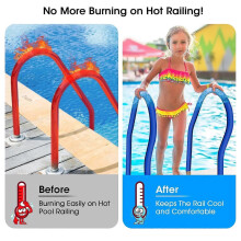 Pool Handrail Cover, Rail Grip for Swimming Pool with Zipper, 8 Ft Slip Resistant Safety Sleeve Compatible with Inground Ladder Hand Railing