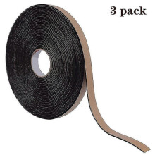3pcs Insulation Foam Seal Tape Strips with Self-adhesive, Weather Stripping for Windows And Doors, Anti-collision And Sound Proof Closed Cell(3/5 Inch