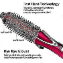Mini Electric Curling Brush with Travel Bag, Ion Technology, Professional Tourmaline Ceramic Curling Iron, Dual Voltage, Suitable Compatible with Shor