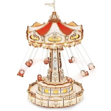 3D Wooden Puzzle Mechanical Model Kits - ROBOTIME Music Box for Adults DIY Craft Gift