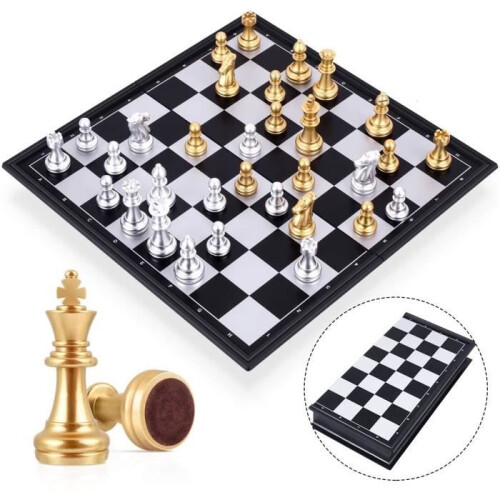 Chess Set - HOMNOBLE - Deluxe Chess Set - Foldable - Portable - ABS Plastic