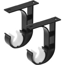 Ceiling curtain rod brackets, heavy-duty curtain rod brackets, black ceiling curtain rod hooks, t