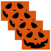 Halloween Placemat Set - Multicolored - Waterproof PVC - 4 Pieces - 30x45 cm
