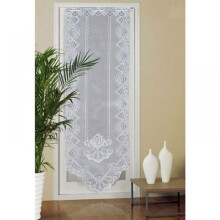Lace door curtain - 60x180cm, semi-sheer embroidered voile, living room/bedroom decoration - 2 pieces - White Label