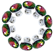 POW 10 pieces 30 mm diamond crystal handle (Colored)