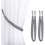 Curtain Tiebacks - 2 Pack - Cotton Rope - Grey - 66 cm Length 1