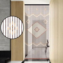 Beaded wooden door curtain for balcony, bedroom, balcony, 90x208cm, new