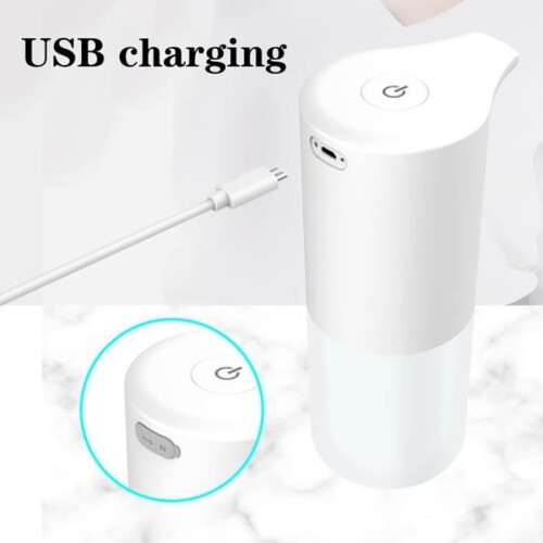 350ML Automatic Touchless Soap Dispenser USB Charging Smart Infrared Sensor Foam Machine - White
