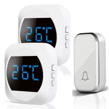 Waterproof Wireless Outdoor Doorbell - IP44 Waterproof, Temperature Display, 150M Range, 38 Melodies, 4 Volume Levels
