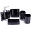 Bathroom Accessories - 5-Piece Set - Black Resin - Eco-Friendly - Practical 1