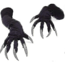 Halloween Costume Gloves with Fingernails Long Paws Claws Cosplay Gloves for Party, (black)(1 Pair)