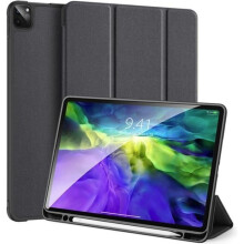 Case for iPad Pro 12.9 2020 - Lightweight Magnetic Connector Cover Smart Folio Case with Pen Holder - Black