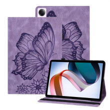 Case for Xiaomi Redmi Pad SE 11.0", PU Leather Protective Cover with Stand Function, Purple Butterfly DHD