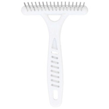 Double-row pet rake, dog detangling comb, undercoat rake, grooming hair removal tool
