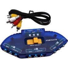 3-Port Input 1 Output Video Audio AV RCA Switch