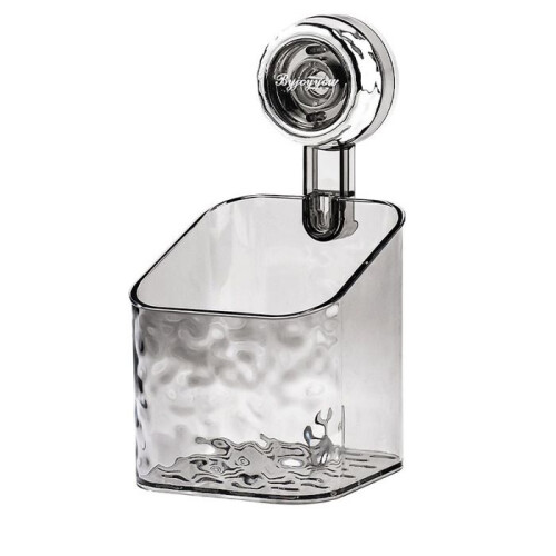 Bathroom Suction Cup Shelf, Glacier Pattern Shelf, Wall-Mounted Toilet Storage Box, Gray, S