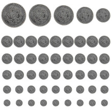 (As Shown) 50pcs Diy Buttons Vintage Buttons Antique Buttons Metal Buttons Suit Buttons