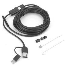 OMABETA USB Endoscope Y102 3-in-1 Endoscope, 5.5mm Lens, 6 LEDs, 5M Cable, IP67 Waterproof, Endoscope Photo Camera