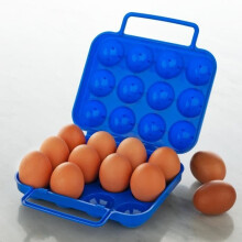 Egg box - ALUMINUM AND PLASTIC - 12 compartments - Blue - Rectangular - For children
