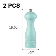 (Nordic green color box) Oak Wood Salt Pepper Grinder Adjustable Coarseness Refillable