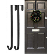 Wreath Hanger Door Hook for Christmas Door, 2pcs Metal Wreath Holder, Wreath Hook for Front Door, Christmas Wreath Hook Above The Door Hook Holder, Wr