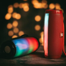 10W Portable Bluetooth 4.2 Speaker with Lights, 360 Full Surround Sound, Dual Wireless Connection, IPX7 Waterproof, Wireless Range,