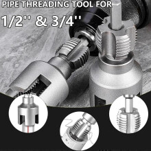 Dual-Function Pipe Tapping & Threading Tool, Heavy-Duty Alloy, Leak-Free Precision for 1/2" Pipes, Compatible with Universal Pipes