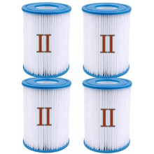 Pack of 4 replacement type II filter cartridges for filter pump 58363, type 2 pool filter, cartridge A323