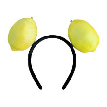 (Double yellow lemon) Fun Unique Resin Headband With Realistic Fruit And Vegetable Designs For Birthdays And Festival Celebration Gathering