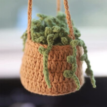 Car plant charm, car decoration, wool (curry) rearview mirror pendant
