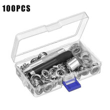 Metal Grommet Kit 100pcs with Hole Cutter And Mandrel for Canvas Repair