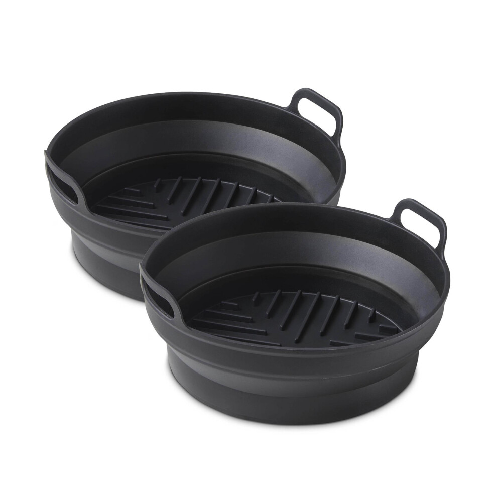 Tower Round Air Fryer Trays, 2pc Circular Reusable Premium Grade Silicone Liners, Suitable for Most Air Fryers 4L and Up, Including Tower Vortx and Ninja Foodi, Non-Stick, Dishwasher Safe, T843090 - Image 3
