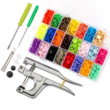 ChangM 460 PCS Plastic Snap Buttons with Pliers Kit for T3 T5 T8 in 24 Colors for DIY Crafts LBQ54