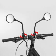 Leytn - Bicycle Rearview Mirror - 360 Adjustable Bike Mirror - Black
