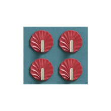 4 Seashell-Shaped Wall Hooks - Red, Cute Shaped Wall Hooks, Self-Adhesive Bag Hanging Hooks