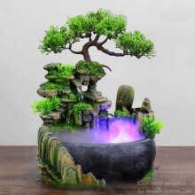 Creative Interior Simulation Resin Rockery Waterfall Statue Feng Shui Water Fountain Home Garden Decor