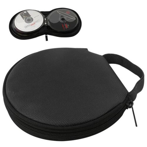Portable CD sleeve protects your record collection. Black label.