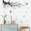 Watercolor Blue Flower Wall Stickers,Removable DIY Romantic Blossom Bird Tree 1