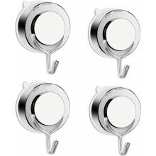Vacuum suction cup hook, sturdy wall hook for kitchen and bathroom, set of 4, multiple colors, Large