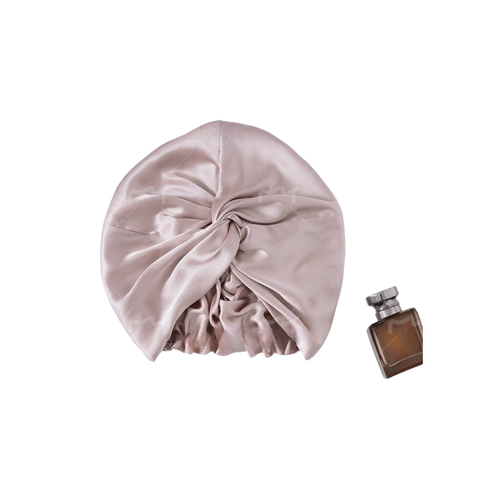 Inf Pink 100% Silk Sleep Cap For Women, Double Layer Silk Sleeping Cap Lotus