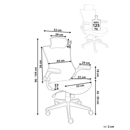 Beliani Office Chair PALADIN Light Grey 2